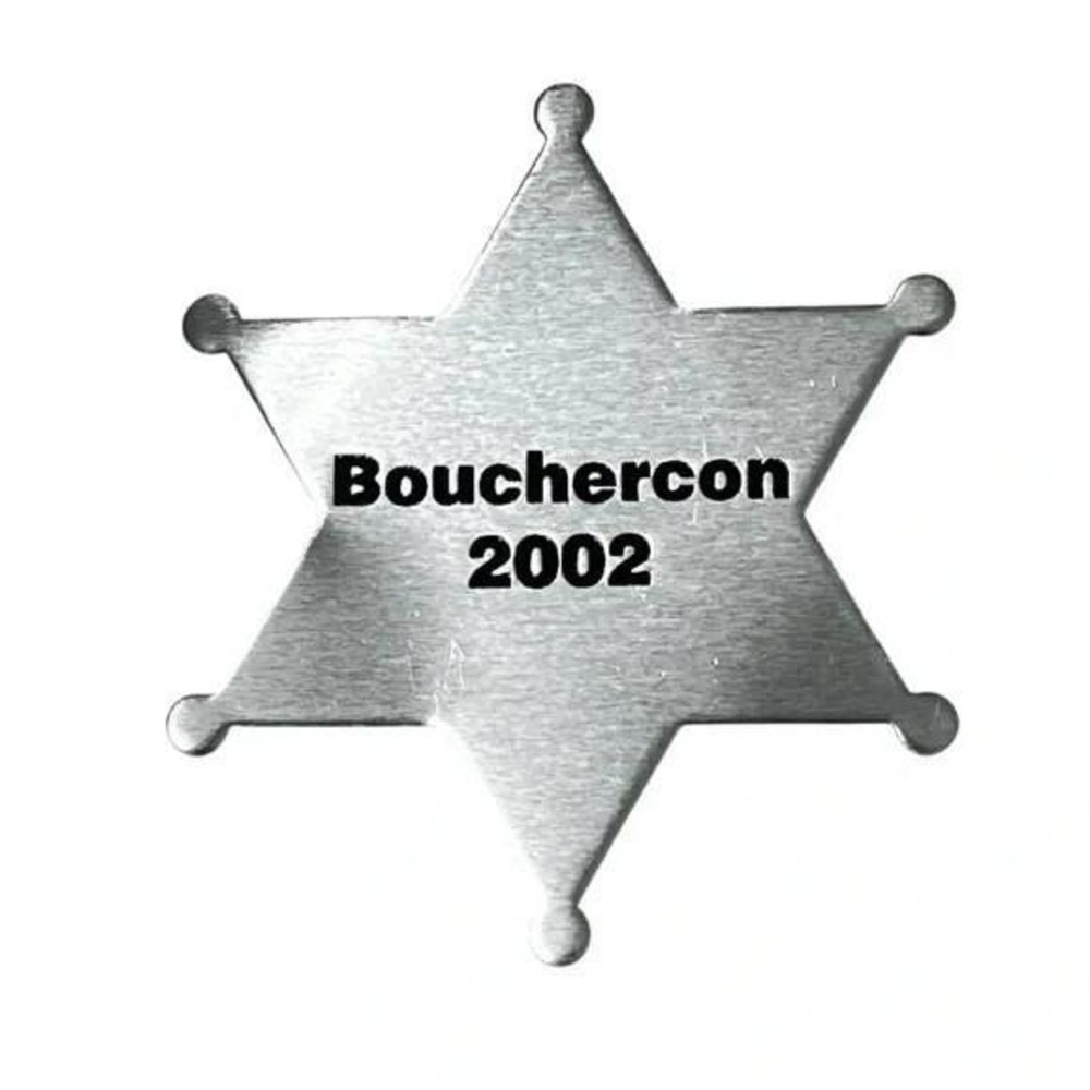 Bouchercon 2002 Silver Toned Star Vintage Pinback Button BX